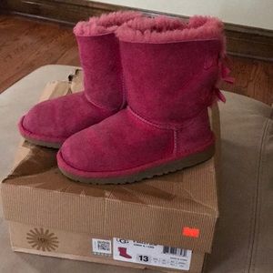 Used pink UGGs Bailey Bow size 13